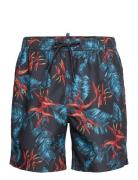 Hawaiian Print 17 Swim Short Uimashortsit Navy Superdry