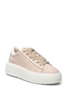 Women Lace-Up Nauhakengät Matalapohjaiset Kengät Beige Tamaris