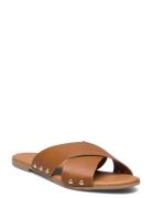 Pcvuma Leather Sandal Matalapohjaiset Sandaalit Brown Pieces