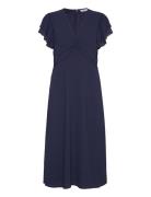 Vallie Midi Dress Polvipituinen Mekko Navy Bubbleroom