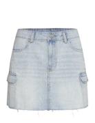 Orla Cargo Denim Skirt Lyhyt Hame Blue Bubbleroom