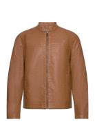 Onsmike Pu Racer Jacket Otw Noos Nahkatakki Brown ONLY & SONS