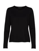 Srmarla O-Neck Knit Roll Edge Tops Knitwear Jumpers Black Soft Rebels