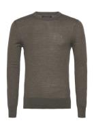 Mode Merino Crew Tops Knitwear Round Necks Khaki Green AllSaints