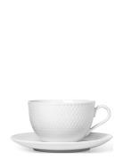 Rhombe Tea Cup With Matching Saucer 39 Cl White Home Tableware Cups & ...