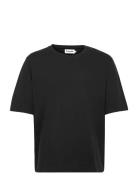 Mid Sleeve Solid Tops T-shirts Short-sleeved Black Resteröds