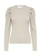 Slfisla Ls Knit O-Neck M Tops Knitwear Jumpers Cream Selected Femme