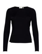 Melanie Blouse Tops T-shirts & Tops Long-sleeved Black Notes Du Nord