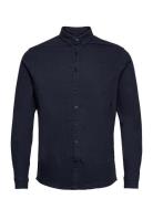 Johan Twill Shirt Tops Shirts Casual Navy Kronstadt