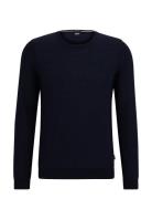 Leno-P Tops Knitwear Round Necks Navy BOSS