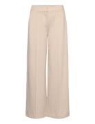 Ihkate Sus Office Wide Pa Bottoms Trousers Wide Leg Cream ICHI