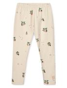 Marie Printed Leggings Bottoms Leggings Cream Liewood