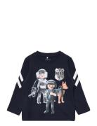 Nmmdohn Playmobil Ls Top Box Sky Tops T-shirts Long-sleeved T-shirts N...