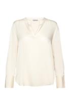 Violet Silk Blouse Tops Blouses Long-sleeved Cream Marville Road