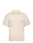 Onskari Ss Shirt Visc Lin 0075 Cs Tops Shirts Short-sleeved Cream ONLY...