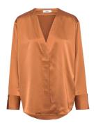 Mont Top Tops Blouses Long-sleeved Orange Stylein