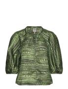 Martha Tops Blouses Long-sleeved Green Baum Und Pferdgarten