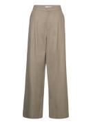 Birlygz Mw Linen Pants Bottoms Trousers Wide Leg Beige Gestuz