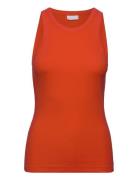 2Nd Purify - Refined Rib Tops T-shirts & Tops Sleeveless Orange 2NDDAY