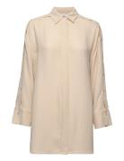 Sylvie - Matte Viscose Crepe Tops Blouses Long-sleeved Cream Day Birge...