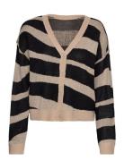 Vilava Rev L/S Jacquard Knit Cardigan/Pb Tops Knitwear Cardigans Brown...