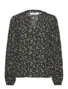 Mschbellaris Jalina Top Aop Tops Blouses Long-sleeved Black MSCH Copen...