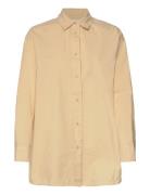 Griste Solid Tops Shirts Long-sleeved Beige Marimekko