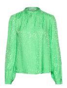 Srcollins Blouse Tops Blouses Long-sleeved Green Soft Rebels