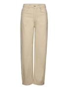 Jakobe Launch Pants Bottoms Jeans Wide Beige Hosbjerg