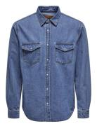 Onsbane Denim 3247 Dnm Shirt Noos Tops Shirts Casual Blue ONLY & SONS