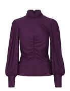 Rifagz Ls Cuff Blouse Tops Blouses Long-sleeved Purple Gestuz