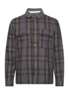 Aklion Check Overshirt Tops Overshirts Grey Anerkjendt