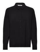 Srfreedom Wide Shirt Tops Shirts Long-sleeved Black Soft Rebels