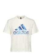 W Aop Tee Sport T-shirts & Tops Short-sleeved White Adidas Sportswear