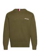 Monotype Chunky Cotton C Nk Tops Knitwear Round Necks Khaki Green Tomm...