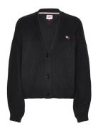 Tjw Essential Badge Cardigan Tops Knitwear Cardigans Black Tommy Jeans