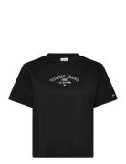 Tjw Cls Lux Ath Ss Tops T-shirts & Tops Short-sleeved Black Tommy Jean...