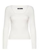 Squareneck Knitted Top Tops Knitwear Jumpers White Gina Tricot