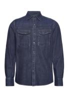 Slim Denim Shirt Tops Shirts Casual Navy G-Star RAW