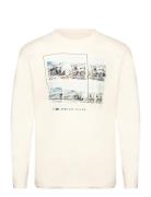 Printed Longsleeve Tops T-shirts Long-sleeved Cream Tom Tailor