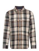 Heavy Twill Check Overshirt Tops Overshirts Cream GANT