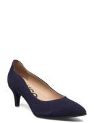 Biacille Pump Suede Shoes Heels Pumps Classic Navy Bianco