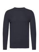 Tight Cotton Ulf Knit Tops Knitwear Round Necks Navy Mads Nørgaard