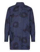 Nila Unikko Tops Shirts Long-sleeved Blue Marimekko