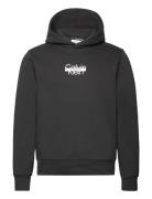 Cut Through Logo Hoodie Tops Sweat-shirts & Hoodies Hoodies Black Calv...