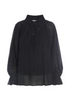 Cassisa Tops Blouses Long-sleeved Black Dea Kudibal