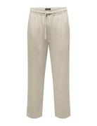 Kobsinus Loose Linen Pant Wvn Bottoms Trousers Beige Kids Only