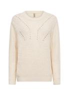 Sc-Glenda Tops Knitwear Jumpers Cream Soyaconcept