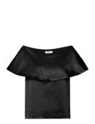 Beatrice Tops Blouses Short-sleeved Black Stylein