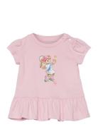 Polo Bear Cotton Jersey Peplum Tee Tops T-shirts Short-sleeved Pink Ra...